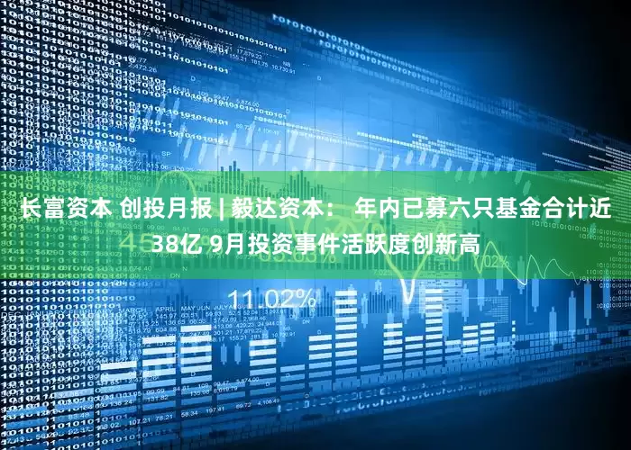 长富资本 创投月报 | 毅达资本： 年内已募六只基金合计近38亿 9月投资事件活跃度创新高